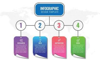 4 Steps Infographics Chart Design Element. For Data Presentation. vector