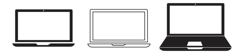 iconos de laptops de diferentes tipos. vector