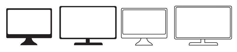 Maqueta de monitor de computadora con vista lateral en perspectiva aislada vector