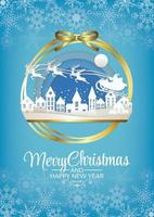 merry christmas art card background vector