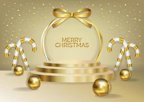 beautiful Christmas podium art background vector