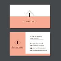 Pink and white business card vector