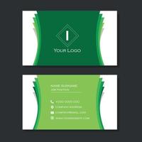 Green and white abstract business card vector