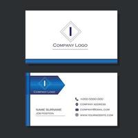 White business card with blue gradient lines vector