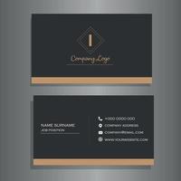 Elegant business card in black and light brown colors vector