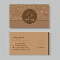 tarjeta de visita marrón con diseño de hoja vector
