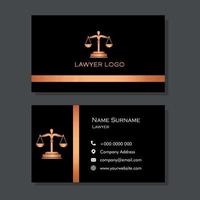 Black and bronze lawyer business card
