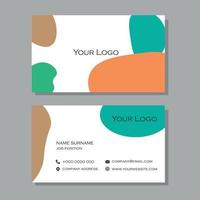 White business card with colorful abstract designs vector