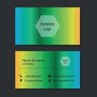 Gradient color business card vector