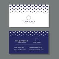 White and blue business card with rhombus shapes vector
