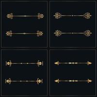 Set of golden frames in the form of arrows vector