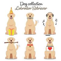 Set of cute dogs doing different activities vector