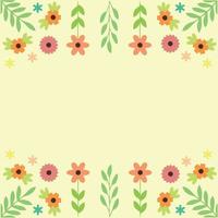 Colorful frame of flowers and leaves vector