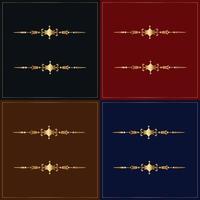 Set of golden frames with abstract shapes vector