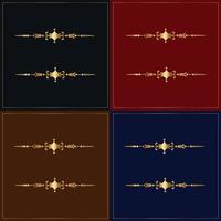 Set of golden frames with abstract shapes vector