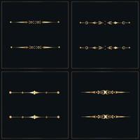 Set of golden frames with different shapes vector