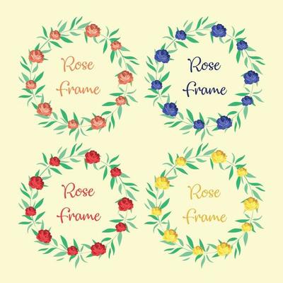 Rose and leaf frame set