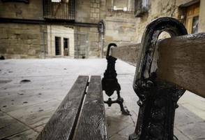 Old wooden bench photo