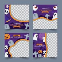 Halloween Social Media Post Template vector