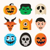 Halloween Monster Face Collection vector