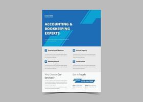 Accounting and bookkeeping service flyer template. vector