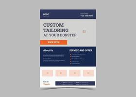 Tailor service flyer design template. vector