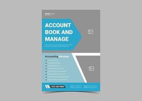 Accounting and bookkeeping service flyer template. vector