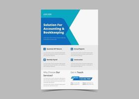 Accounting and bookkeeping service flyer template. vector