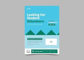 Volunteer needed flyer template design vector