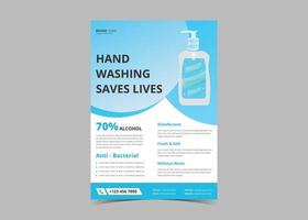 Hand sanitizer promotion flyer template. vector