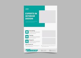 Interior design flyer template vector