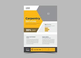 Carpentry service flyer design template vector