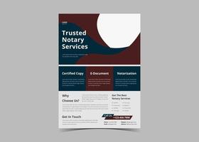 Notary service flyer template design. Lawyer notary serviceS vector