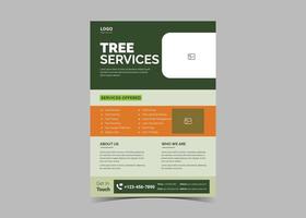 Tree service flyer design template vector