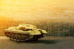 American Soldier war tank on the battlefield, selective focus photo