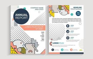 informe anual con plantilla de color suave vector