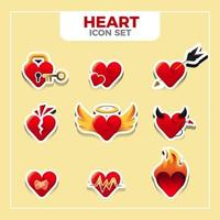 Collection of Mood Heart Set vector