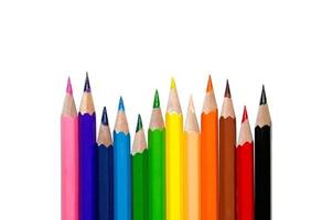 Color pencil on white background for isolate the background photo