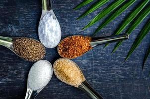 Ingredients and condiment on top of the table, Thai spicy ingredients. photo