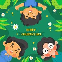 Children's With Happy Expression vector