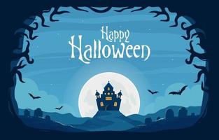 Halloween Castle Background vector