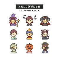 Everyone Ready to do Halloween Costume vector