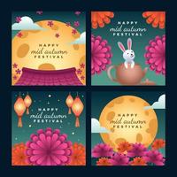 Traditional Themed Mid Autumn Gift Card vector