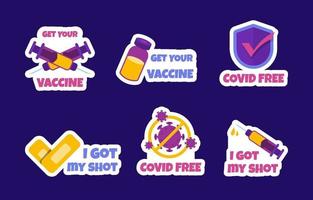 Covid 19 After Vaccine Sticker Collection vector