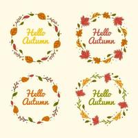 Autumn Wreath Floral Collection vector