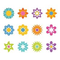 conjunto de icono de flor vector