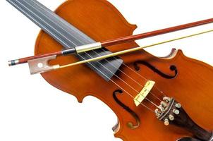 The violin on the table, Close up of violin on the wooden floo photo