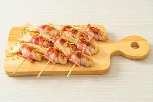 Bacon wrapped chicken breast photo