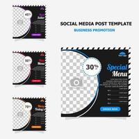 Social media post promotion with dark brown colour style fifeteen vector