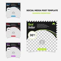 Social media post promotion with dark brown colour style twelve vector